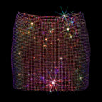 BLACK + AB CRYSTALLIZED MINI SKIRT