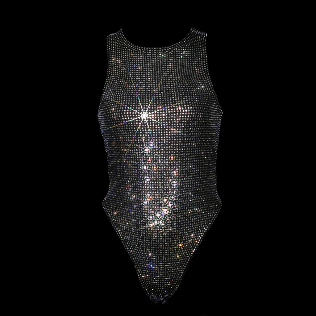 BLACK + CLEAR CRYSTALLIZED LEOTARD