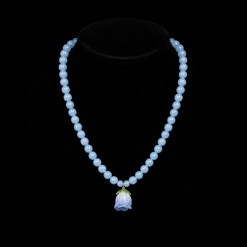 Blue Beaded Princess Necklace