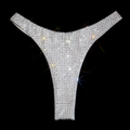 WHITE + CLEAR CRYSTALLIZED HI-CUT THONG