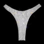 WHITE + CLEAR CRYSTALLIZED HI-CUT THONG