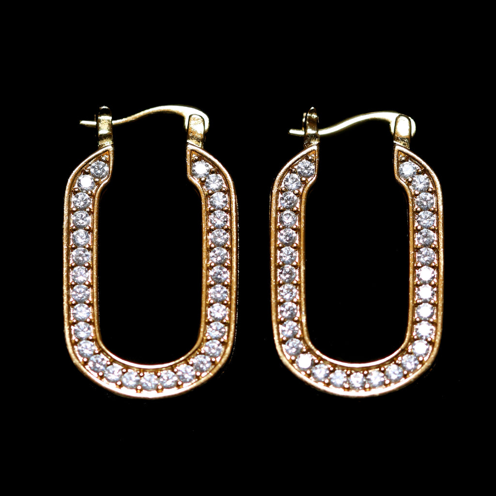 CZ BLOCK EARRINGS
