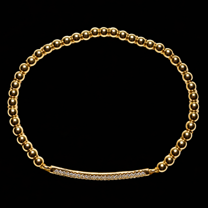 3MM CZ BAR BEADED BRACELET