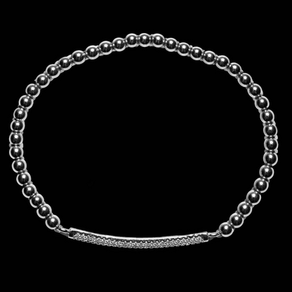 3MM CZ BAR BEADED BRACELET