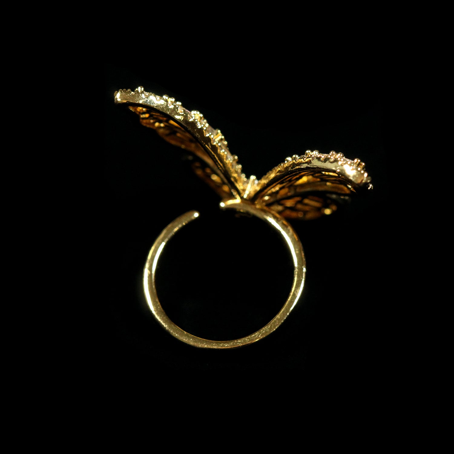 GOLD CZ BUTTERFLY RING