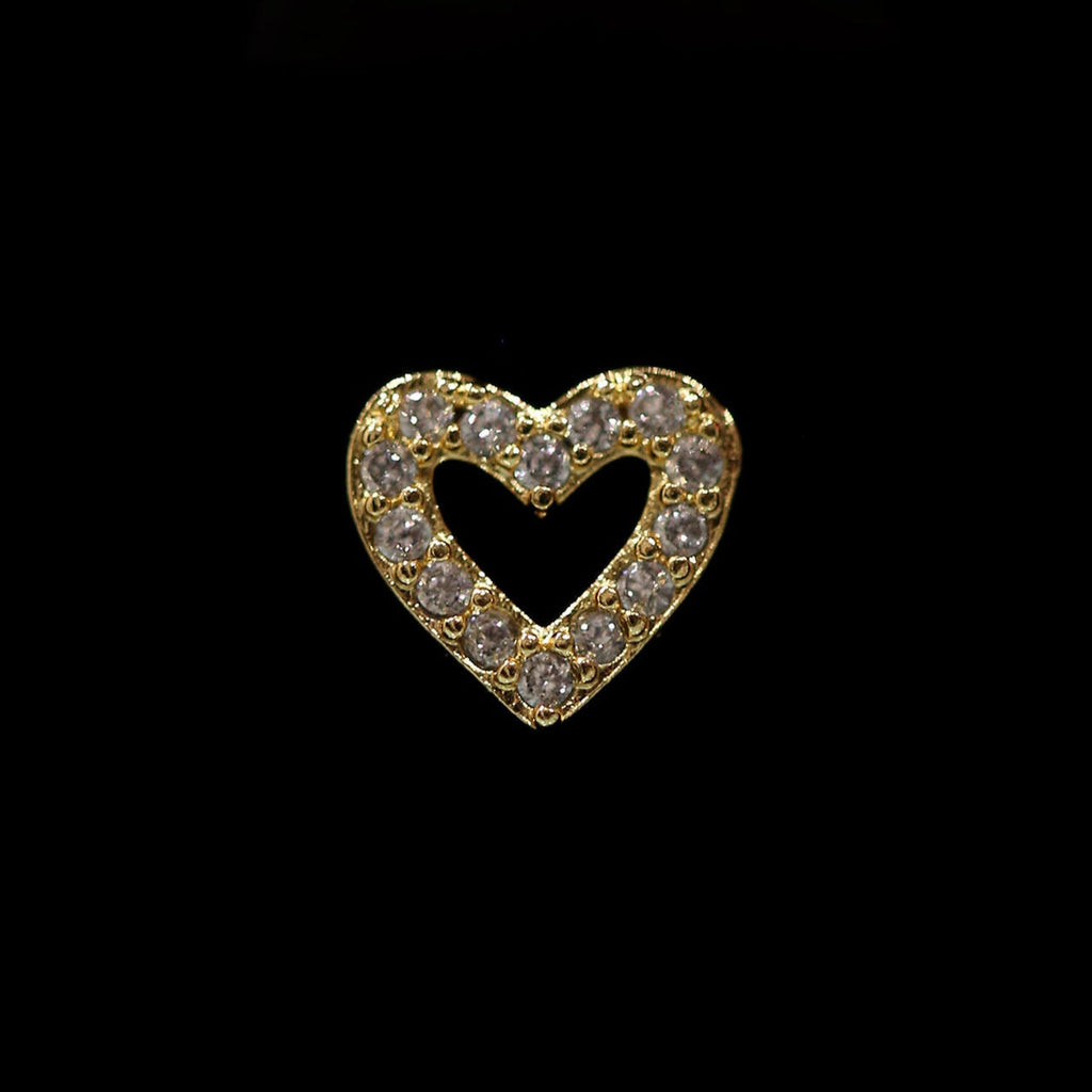 CZ PAVED HEART NOSE STUD