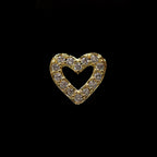 CZ PAVED HEART NOSE STUD