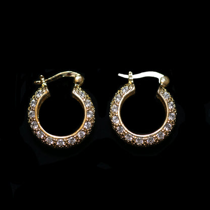 CZ PUFF HOOP EARRINGS
