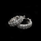 CZ PUFF HOOP EARRINGS