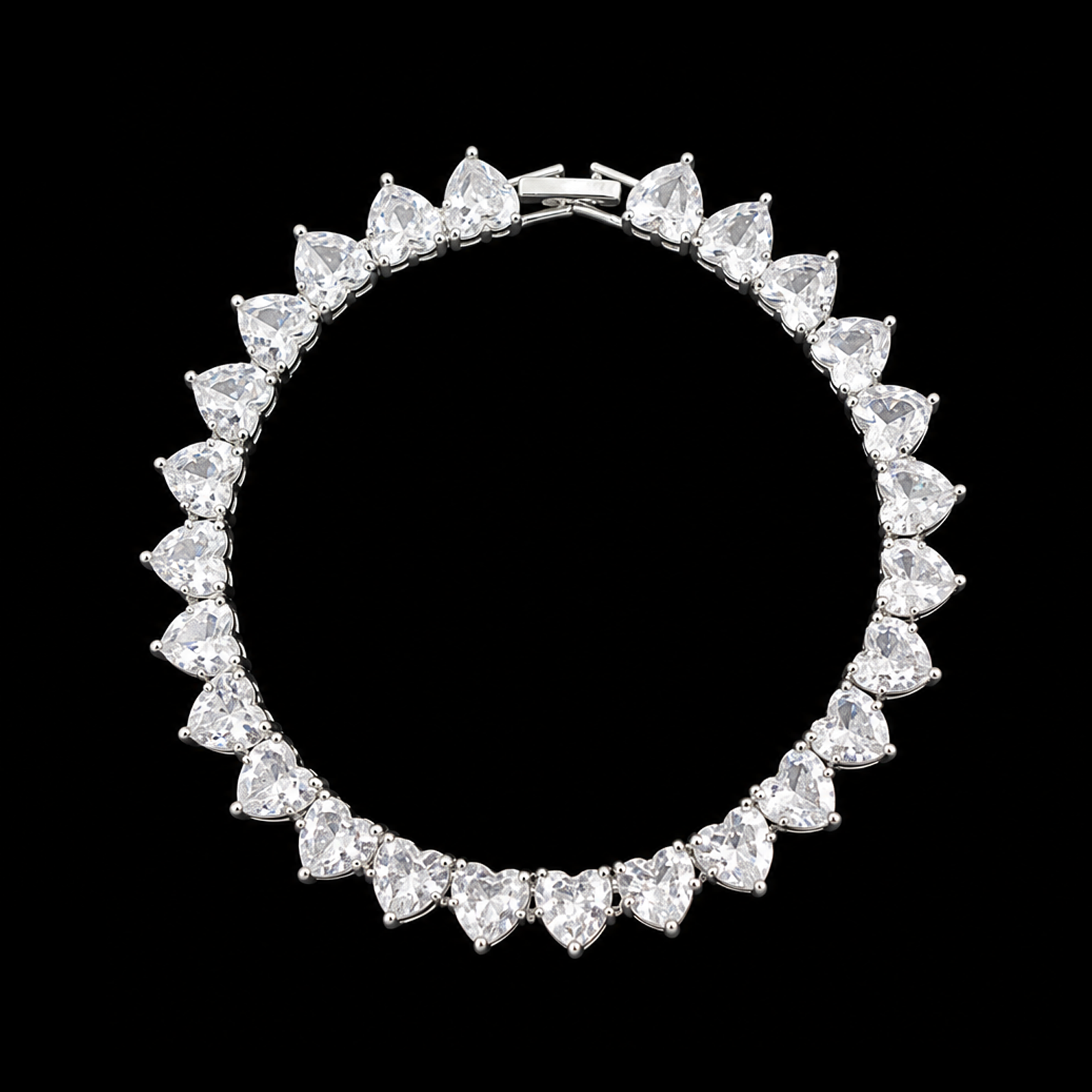 CZ HEART TENNIS ANKLET
