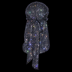 BLACK + CLEAR CRYSTALLIZED UNISEX DURAG