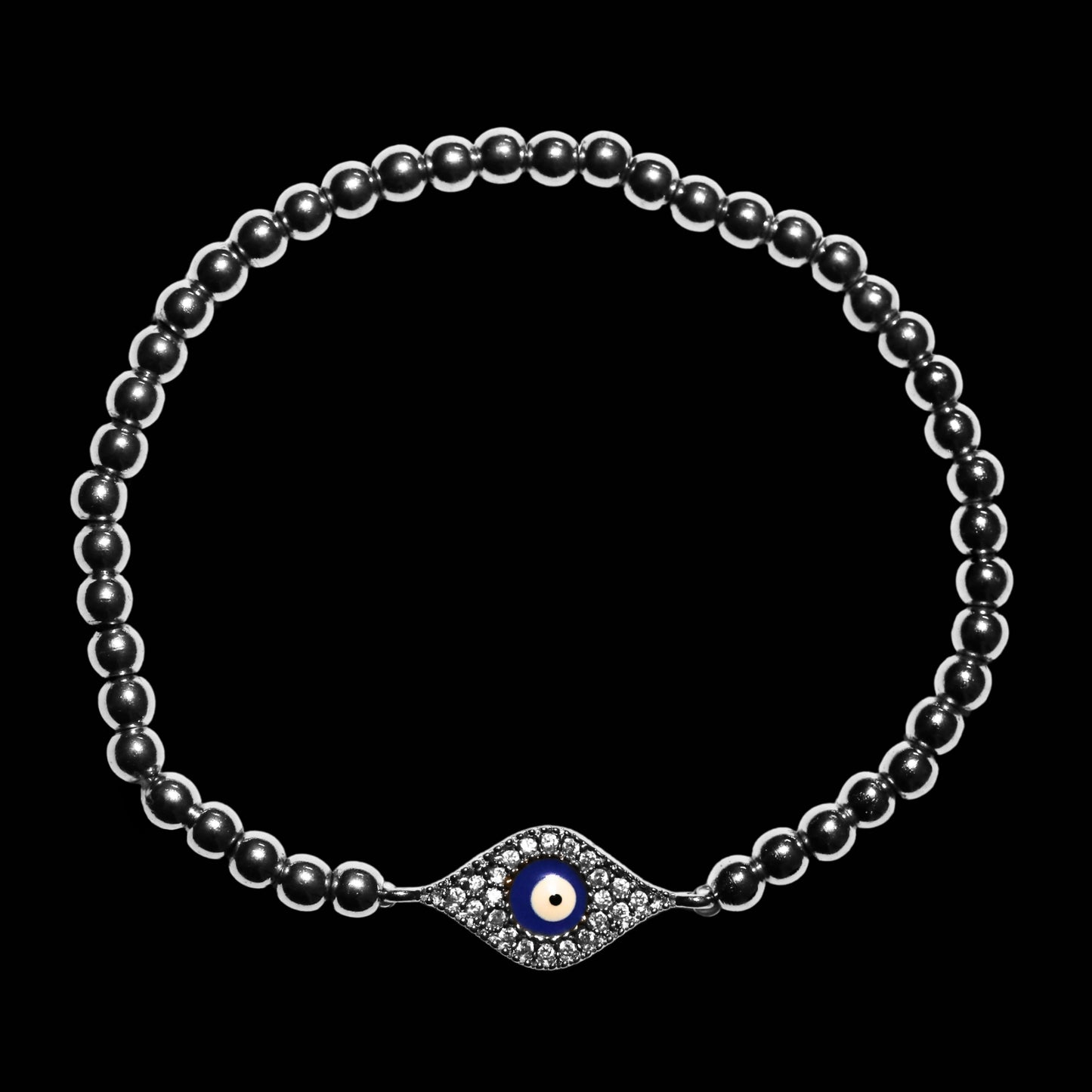 3MM EVIL EYE BEADED BRACELET