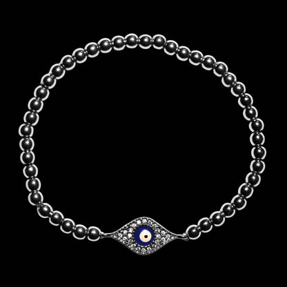 3MM EVIL EYE BEADED BRACELET