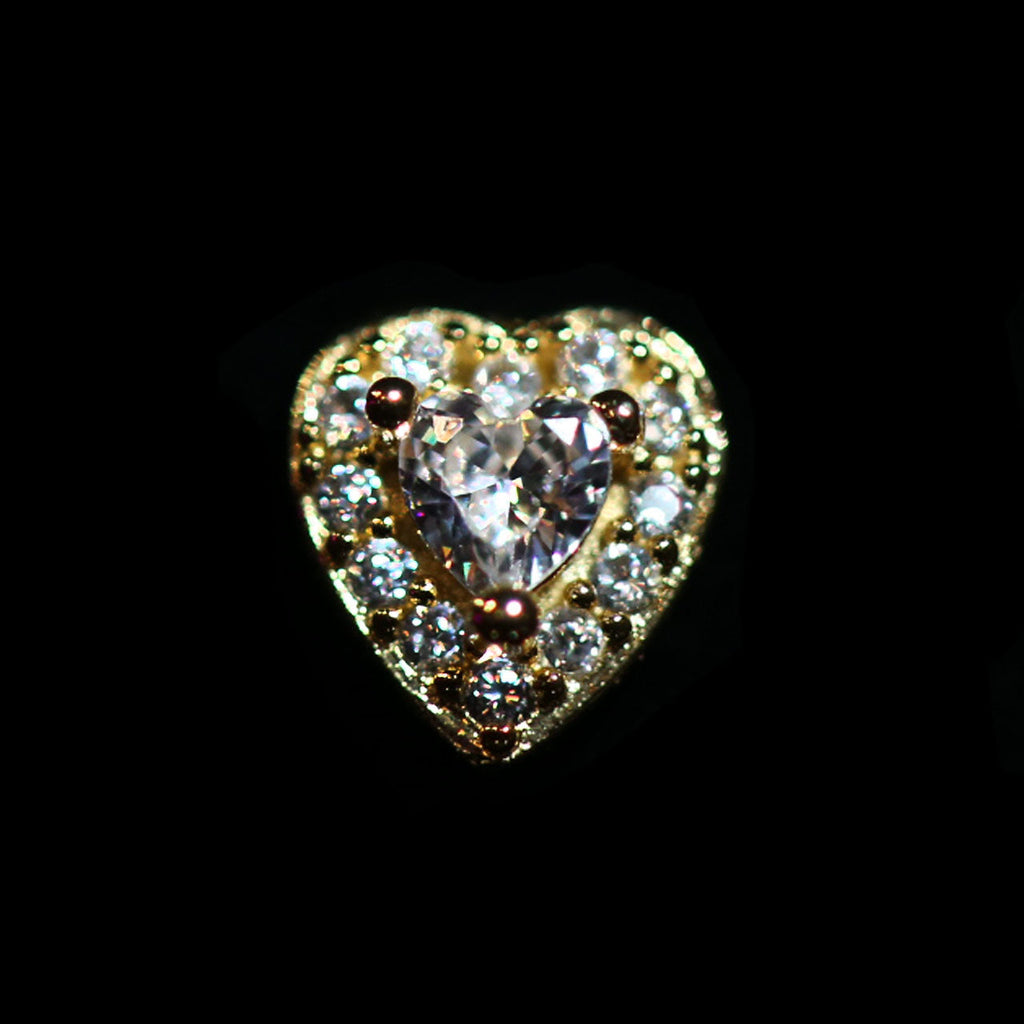 CZ CUSHION HEART NOSE STUD