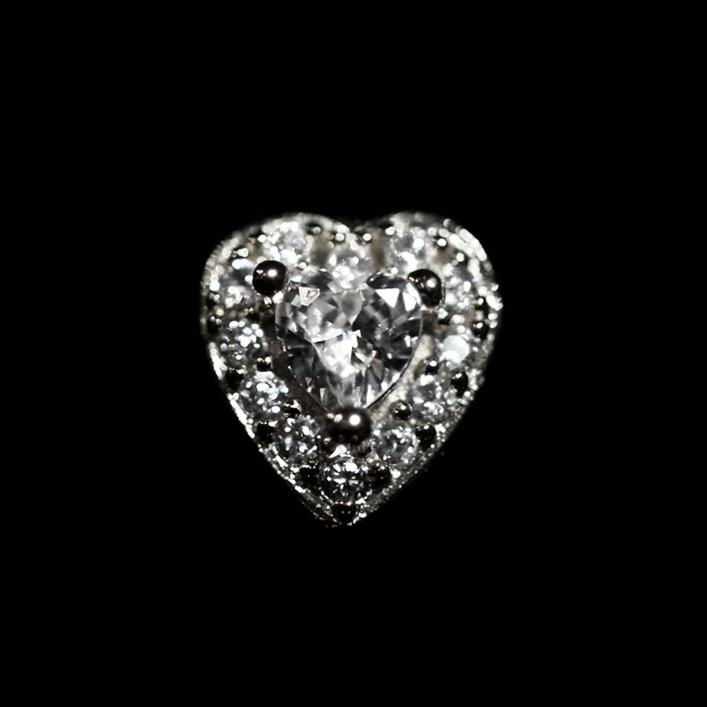 CZ CUSHION HEART NOSE STUD