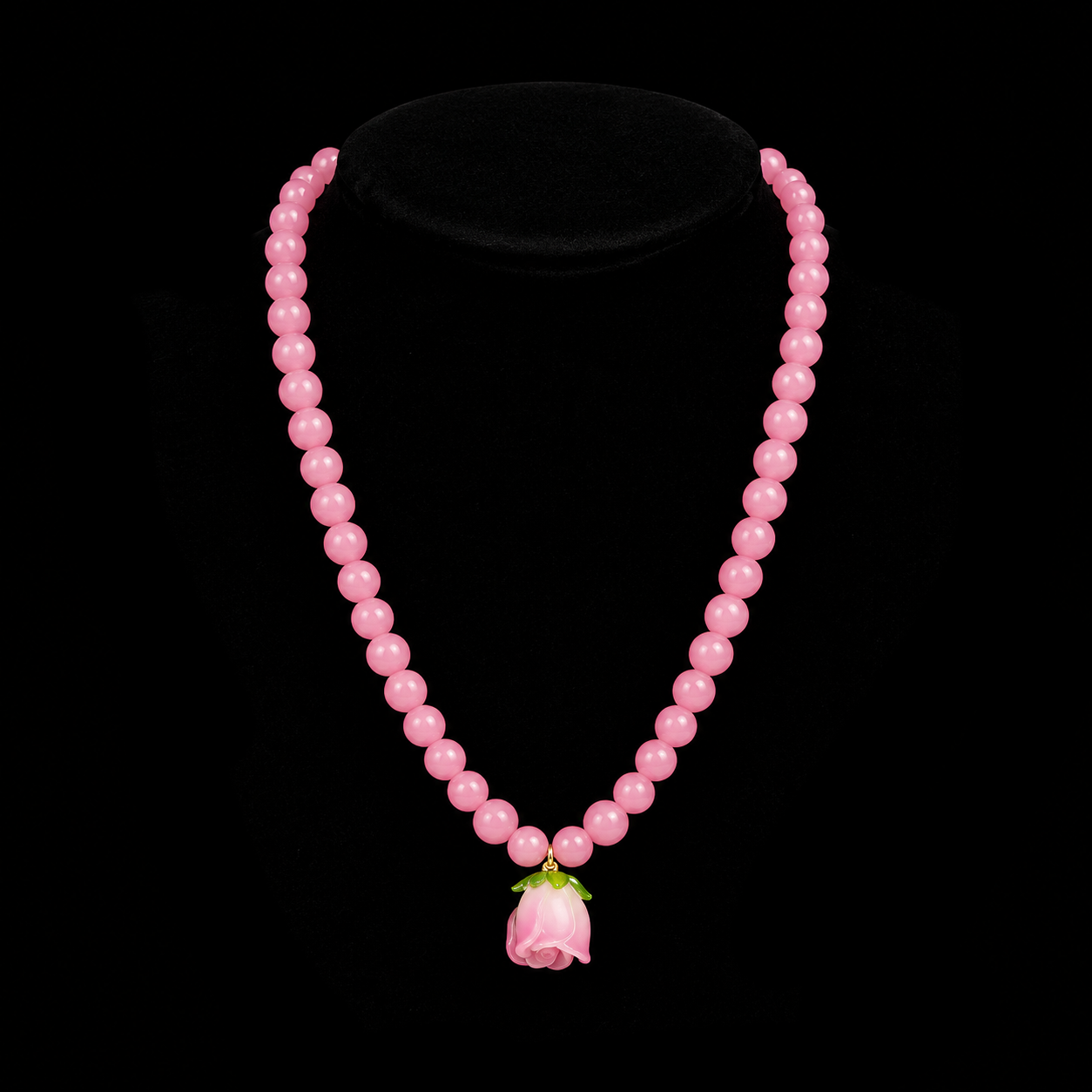 Pink Beaded Princess Necklace