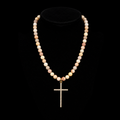 Earth-tone Cross Beaded Necklace