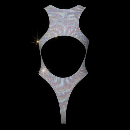 WHITE + AB CRYSTALLIZED LEOTARD