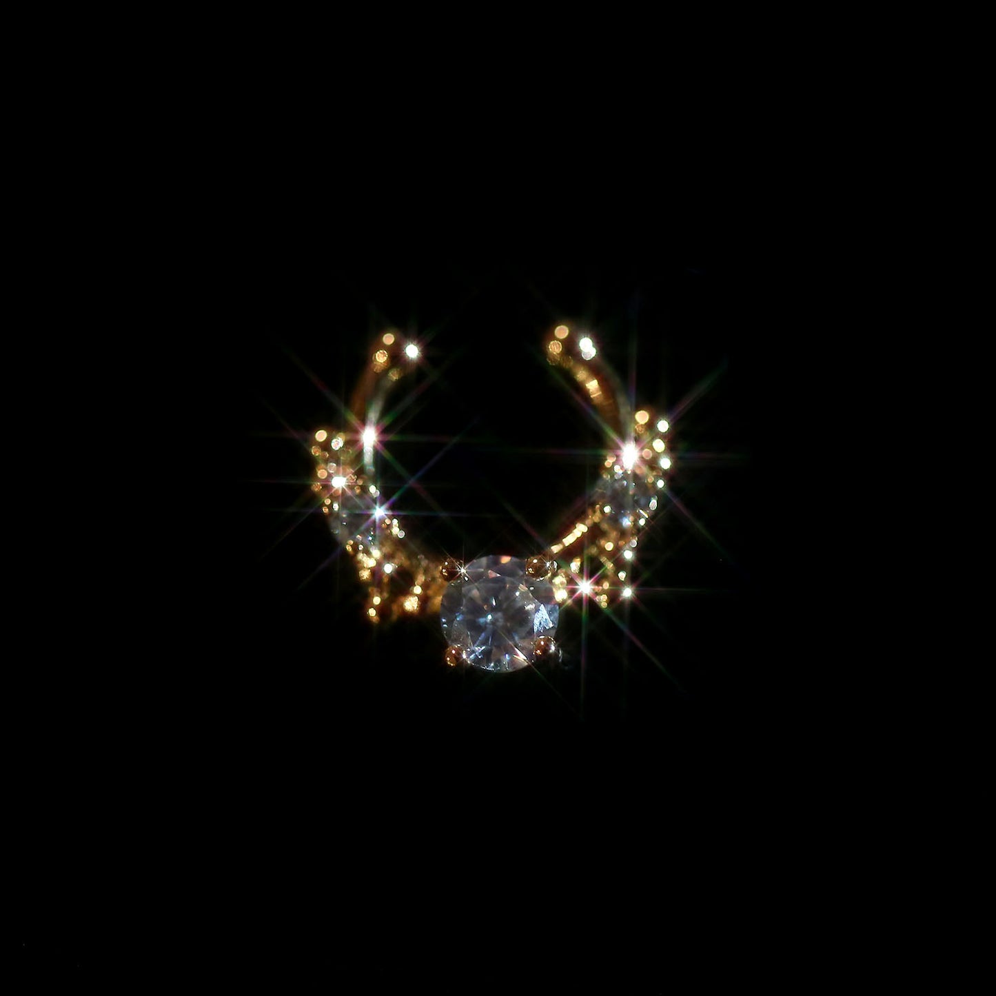 ANNEAU DE NEZ FAUX SEPTUM COURONNE CZ