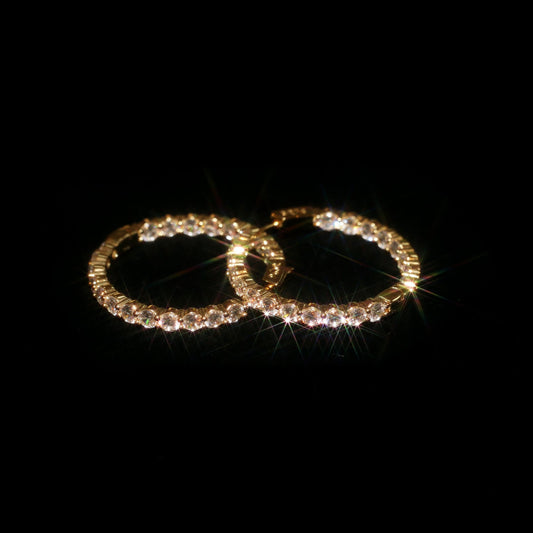 MINI CZ EMBELLISHED HOOPS